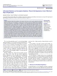 There Is No Replication Crisis If We Don't Expect