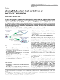 Viewing BCL2 and Cell Death Control from an Evolutionary Perspective