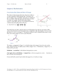 Chapter 2: the Derivative