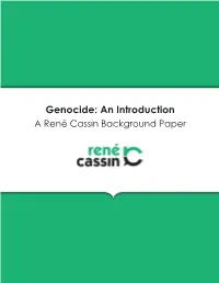 Genocide: an Introduction a René Cassin Background Paper