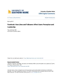 How Likes and Followers Affect Users Perception and Leadership