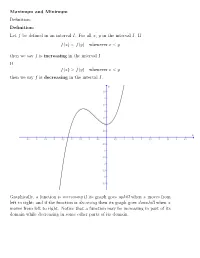 Maximum and Minimum Definition