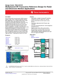 Multichannel RF Transceiver Reference Design for Radar and Electronic Warfare Applications