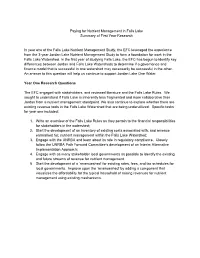 Paying for Nutrient Management in Falls Lake Summary of First Year Research