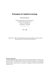Principles for Implicit Learning