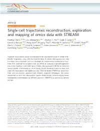 Single-Cell Trajectories Reconstruction, Exploration and Mapping of Omics Data with STREAM