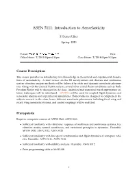 ASEN 5111 Aeroelasticity