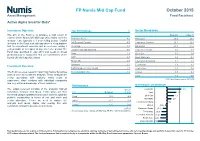 FP Numis Mid Cap Fund October 2015 Asset Management Fund Factsheet