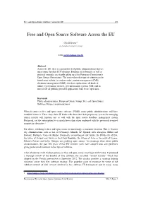 Free and Open Source Software Across the EU 153