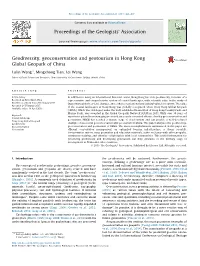 Geodiversity, Geoconservation and Geotourism in Hong Kong Global