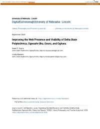 Improving the Web Presence and Visibility of Delta State Polytechnics, Ogwashi-Uku, Ozoro, and Oghara