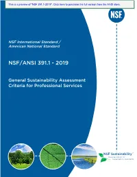 Nsf/Ansi 391.1 - 2019