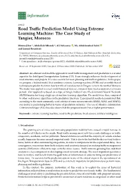 Road Traffic Prediction Model Using Extreme Learning Machine: the Case Study of Tangier, Morocco