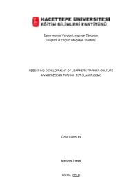 Department of Foreign Language Education Program of English Language Teaching