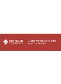 Google Workspace Vs. O365 Impact on Business Introduction and Landscape