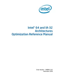 Intel(R) 64 and IA-32 Architectures Optimization Reference Manual