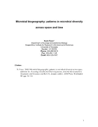 Microbial Biogeography: Patterns in Microbial Diversity