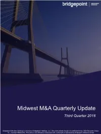 Midwest M&A Quarterly Update