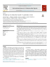 Off-Label Use of Ceftaroline Fosamil: a Systematic Review
