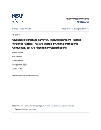 Represent Putative Virulence Factors That Are Shared by Animal Pathogenic Oomycetes, but Are Absent in Phytopathogens