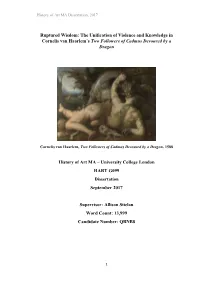 The Unification of Violence and Knowledge in Cornelis Van Haarlem’S Two Followers of Cadmus Devoured by a Dragon