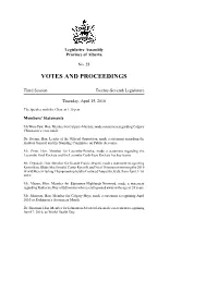 Votes and Proceedings