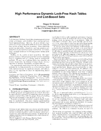 High Performance Dynamic Lock-Free Hash Tables and List-Based Sets