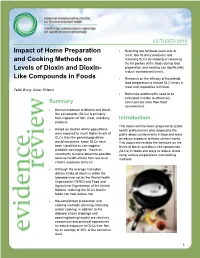 Impact of Home Preparation and Cooking Methods on Levels Of
