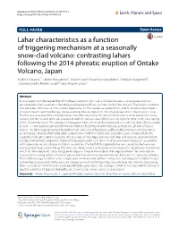 Lahar Characteristics As a Function of Triggering Mechanism at A