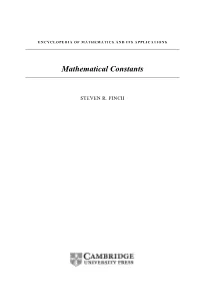 Mathematical Constants