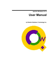 Qedit for Windows User Manual Contents • I Tip of the Day