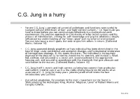 C.G. Jung in a Hurry