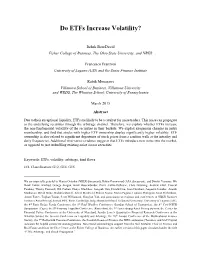 Do Etfs Increase Volatility?