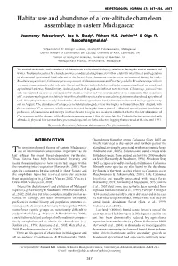 Habitat Use and Abundance of a Low-Altitude Chameleon Assemblage in Eastern Madagascar