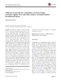 Influence of Interspecies Competition on Beech (Fagus Orientalis Lipsky) Trees and Some Features of Stand in Mixed Broad-Leaved Forest