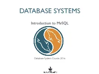 Introduction to Mysql