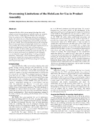 Overcoming Limitations of the Hololens for Use in Product Assembly