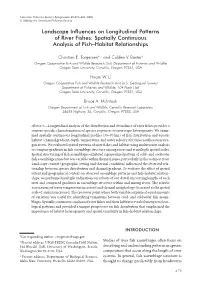 Spatially Continuous Analysis of Fish–Habitat Relationships