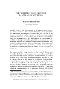 The Problem of God's Existence