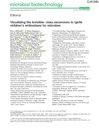 Visualizing the Invisible: Class Excursions to Ignite Children’S Enthusiasm for Microbes