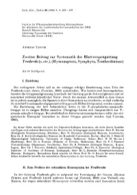 Zweiter Beitrag Zur Systematik Der Blattwespengattung Tenthredo (S