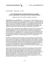 DRAFT AMR-US Merger Release