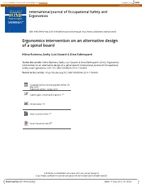 Ergonomics Intervention on an Alternative Design of a Spinal Board