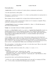 Math 7409 Lecture Notes 10 Posets and Lattices a Partial Order on a Set