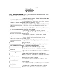 Midterm Exam Health Science 161 March 6, 2002