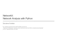 Networkx: Network Analysis with Python