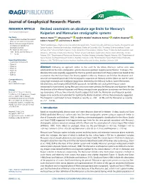 Revised Constraints on Absolute Age Limits for Mercury's Kuiperian And