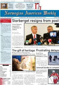 Storberget Resigns from Post