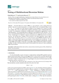 Testing of Multifractional Brownian Motion