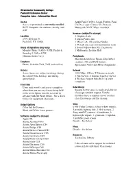 Westchester Community College Peekskill Extension Center Computer Labs – Information Sheet